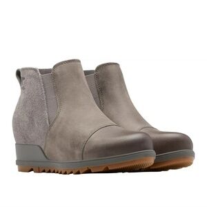 Sorel Taupe Evie Chelsea Wedge Ankle Bootie size 7